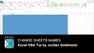 Change Sheets Names - Excel VBA Tips