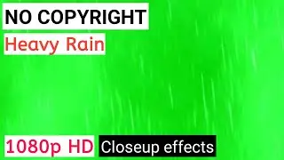Heavy Rain on Green Screen for Overlay effect