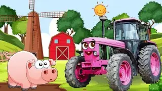 Old MacDonald had a farm. Doodle tractor is singing a nursery rhyme. Sing-along.