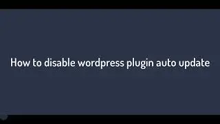 how to disable plugin auto update