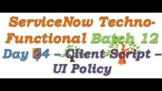 Batch 12 | Day 24 | Client Script - UI Policy 