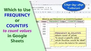 Google Sheets | FREQUENCY | COUNTIFS | Function | Example | Comparison | Spreadsheet | Tutorial