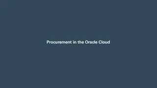 Procurement in the Oracle Cloud