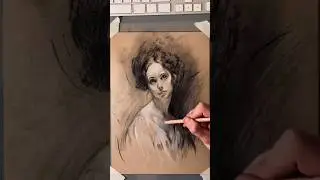 Charcoal portrait drawing process. #charcoaldrawing #drawing #drawingshorts #drawingtutorial