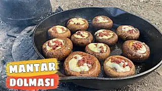 MANTAR DOLMASI TARİFİ 🏕️  NASIL YAPILIR 👍 DOĞADA YEMEK YAPIMI 👌 EASY CAMP MEALS ▶️ ÇADIR KAMPI