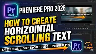 Premiere Pro 2026 : How to Create Horizontal Scrolling Text - اردو / हिंदी