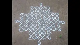 11x1 dots  kambi kolam || Chukkala Muggulu ll  11x9x5x1 || #9 || Repeat the same for 4 sides