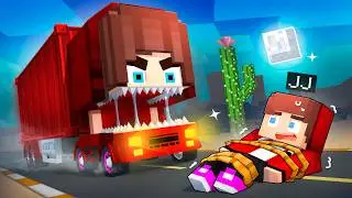 JJ vs Cursed GIRL Truck - Maizen Minecraft Animation