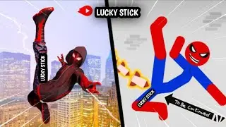 Spiderstickman vs Spiderman Funny Moments and Epic Moments / Stickman Dismounting
