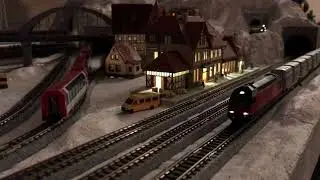 N Scale Wunderland at Night