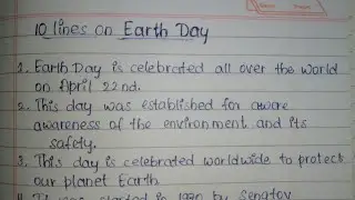 10 LINES on Earth Day In English || Essay on Earth Day 2021