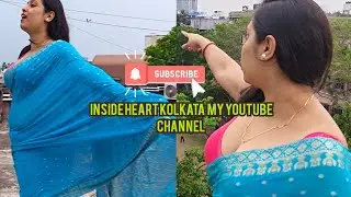 Stormy Day Rooftop Vlog 🌪️ Saree Flying in Wind 😍 Bengali Vlog