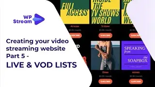 Create your Video Streaming Website PART 5 - LIVE STREAM & VOD LISTS