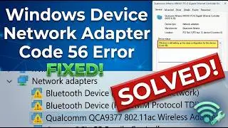 [Solved] Error Code 56 Network Adapter Fixed | Registry Editor Method