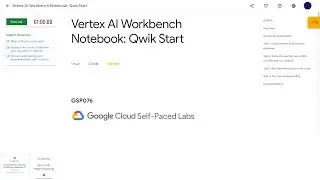Qwiklabs | Vertex AI Workbench Notebook: Qwik Start [GSP076]