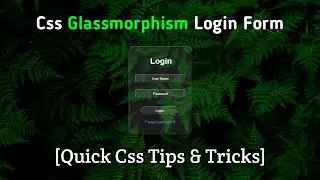 How To Create Glassmorphism Login Form Using Html Css In Hindi 2021