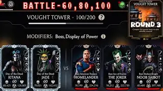 Vought Tower Battle 100 & 60, 80 Boss Fight + Reward MK Mobile | Day of The Dead 💀 Team