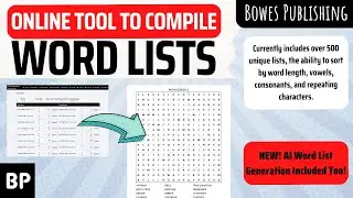 The Word List Generator Overview