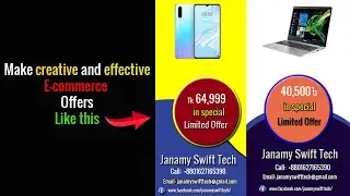 Ecommerce Product Banner or Social Media Post or Website banner Design in Photoshop - Offers Create