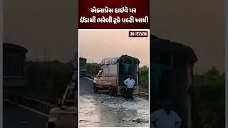 એક્સપ્રેસ હાઈવે પર ઈંડાથી ભરેલી ટ્રક પલટી ખાઈ ગઈ