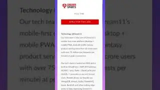 📣DREAM SPORTS SDE 1 - Frontend  JOB OPPORTUNITY