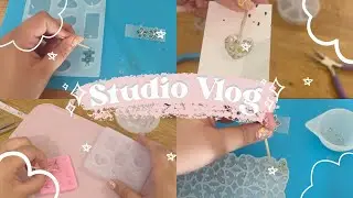 Small Business Studio Vlog - Dried Flower Jewellery Making with UV Resin