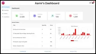 Build Admin Dashboard App using React and Ant Design with Sidebar, Statistics Cards, Chart & Tables