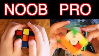 Solving a Rubik's Cube Noob vs. Pro vs. Cheater