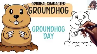 How to Draw a Cute Groundhog | How to Draw Cute Animals A to Z
