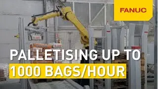 Palletising up to 1000 bags per hour with a FANUC robot M-710iC/70