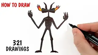 How to draw Siren Head Demon, 321 Drawings