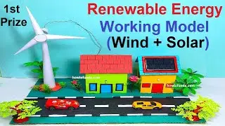 Step by Step Renewable Energy Working Model | Wind & Solar Science Exhibition DIY | howtofunda
