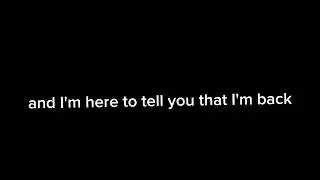 I'm back!
