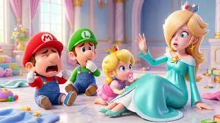 MARIO, LUIGI & PRINCESS PEACH Turn Into BABIES!? (The Super Mario Galaxy Animation)