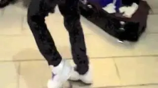 Justin Bieber doing the moon walk