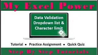 My Excel Power: Data Validation.  Restrict Characters and dropdown list