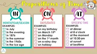 PREPOSITIONS OF TIME (AT-IN-ON) | Grammar | ELC