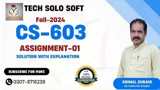 CS603 Assignment 1 Solution Fall 2024 100% accurate by Tech Solo Soft | CS603 Assignment 1 2024