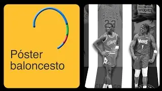 Crear un cartel de leyendas del basket en Photoshop. Uso de máscaras y efectos. 2024