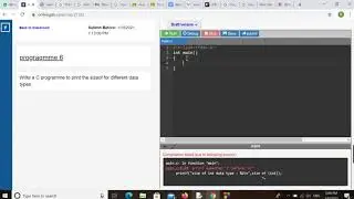 write a programme to print the size for different data types