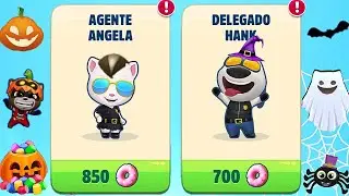 Talking Tom Gold Run Halloween COPS AND ROBBERS event Agent Angela vs Deputy Hank vs Roy Raccoon