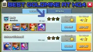 *NEW* Best Anti 1 Star Gold Mine at HQ4 in Rush Wars! (Rush Wars Gold Mine)