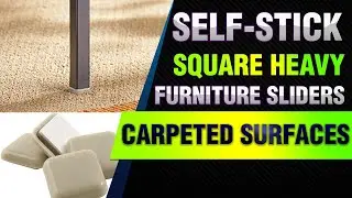 Self-Stick, Square Heavy Furniture Sliders for Carpeted Surfaces (4 pack) - 1" Square Beige