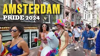 Amsterdam Pride 2024 Saturday Boat Parade Walking Tour 4K