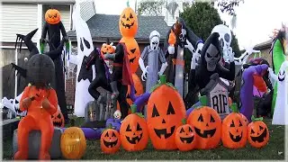 Our New 2020 Halloween Yard Display Special! Setting Up Inflatables, Decorations, and Aliens!