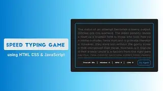 Build a Speed Typing Game using HTML CSS & JavaScript