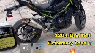 Loudest exhaust DB units test on BS6 z900 with or without db killer|| Decibel check 🔥