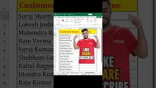 Use Of Flash Fill In Excel | Split  Last Name Flash Fill 