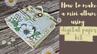 How to make a mini album using digital paper kit|Tutorial|Marina Manioti