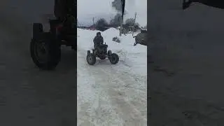 первый выезд самодельного минитрактора